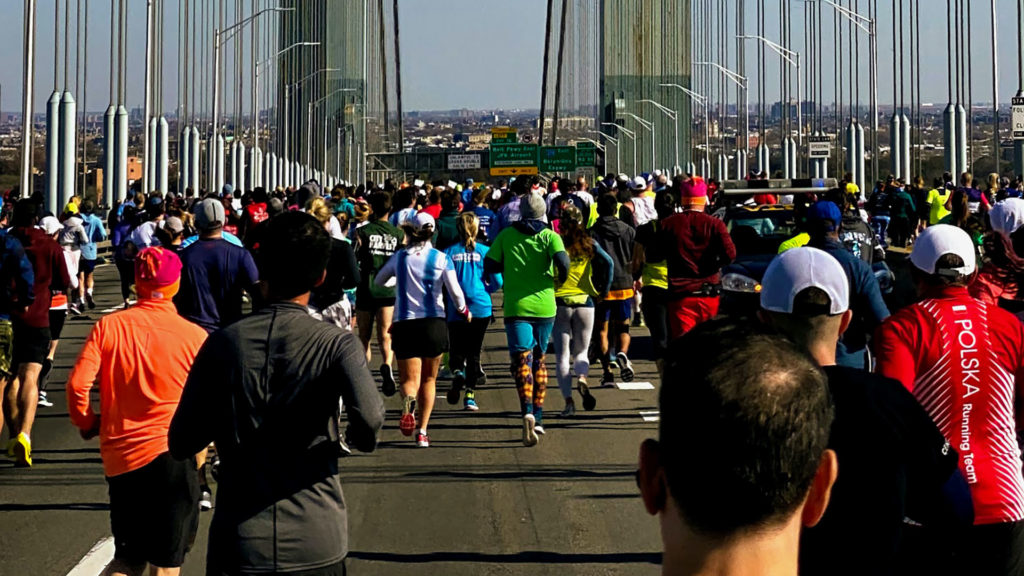 NYC Marathon runners will be seen when you watch the NYC marathon at Hibernia Bar.