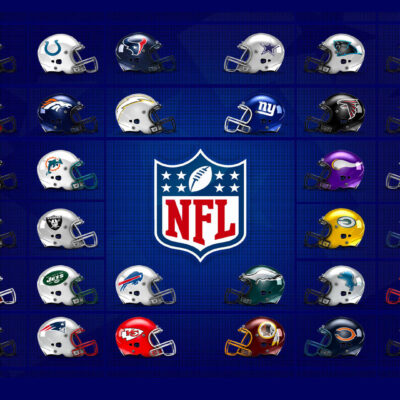 Photo of various NFL helmets representing Hibernia Bar's quick fantasy football guide