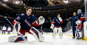 AI generated image of Dylan Garand of the New York Rangers