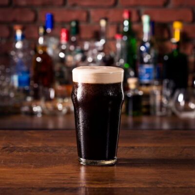 Dark stout beer on a bar - Hibernia Bar